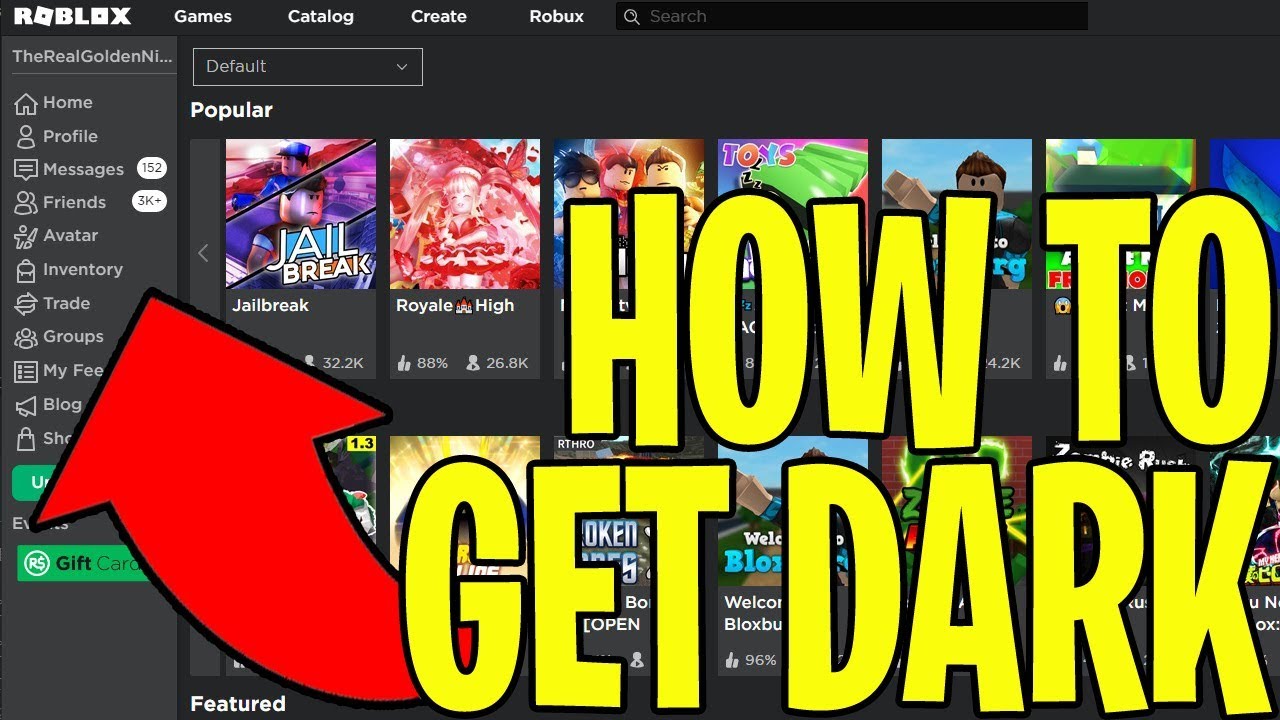 How to Make Roblox Dark Mode 
